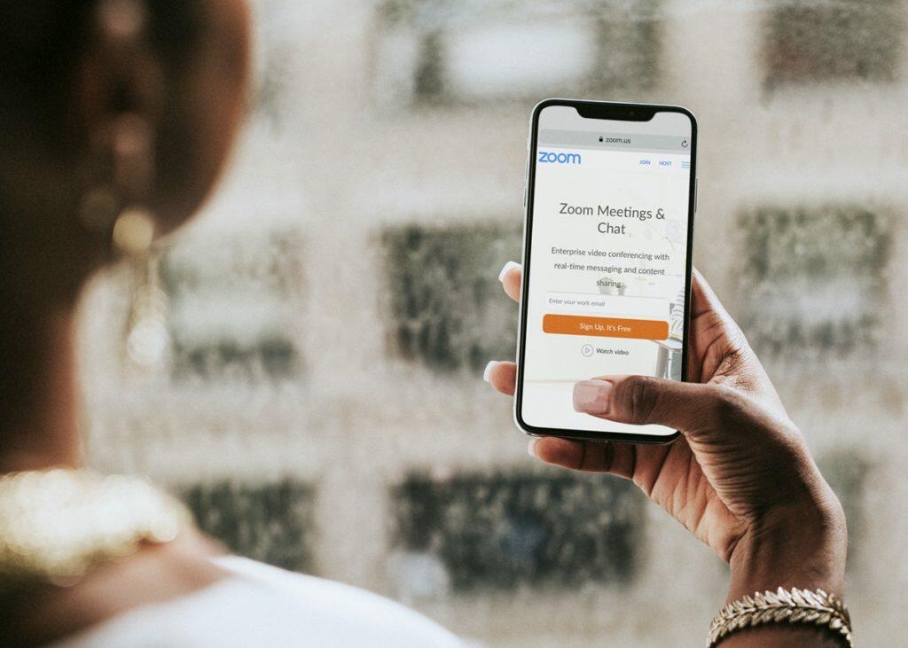 Zoom Video Meeting - Virtuelle Anzeige